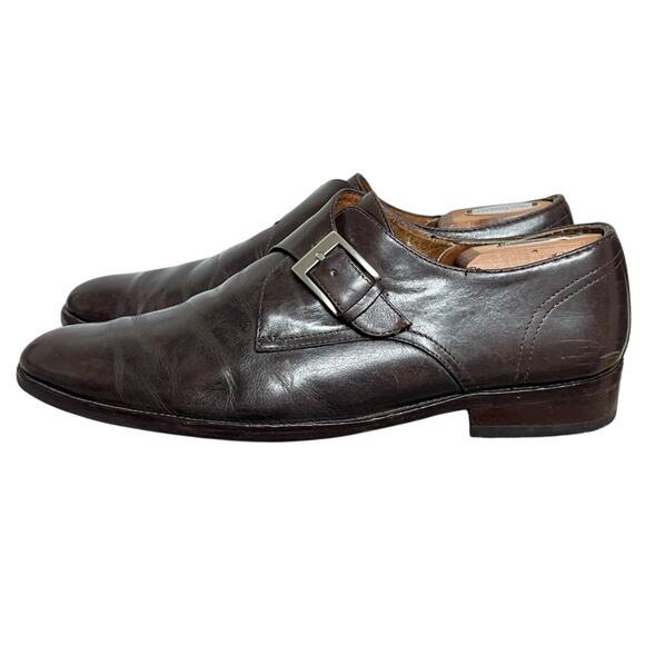 Allen Edmonds Men\'s Shoes 10 Norwich Monk Strap Buckle Dress Brown Made in Italy